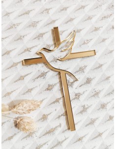 Cruz acrílica paloma frontal para tartas