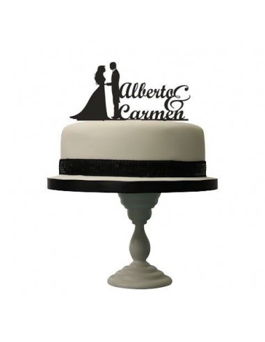 Topper Silueta Novios con nombres