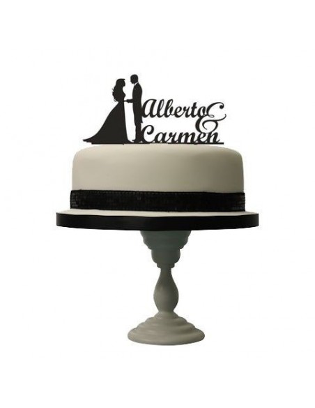 Topper Silueta Novios con nombres