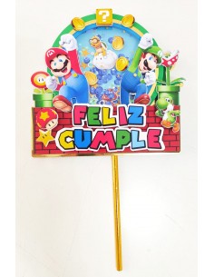 Topper Cake capas Super Mario con shaker