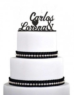 Topper nombres personalizados con corazón