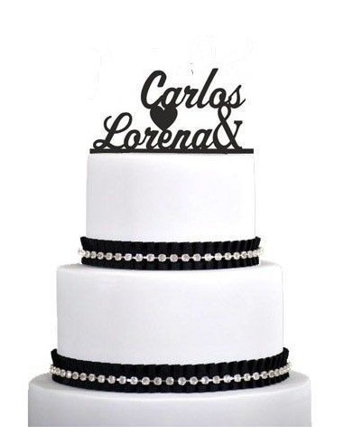 Topper nombres personalizados con corazón