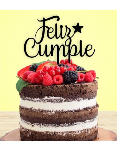 Topper Cake Feliz Cumple con estrella