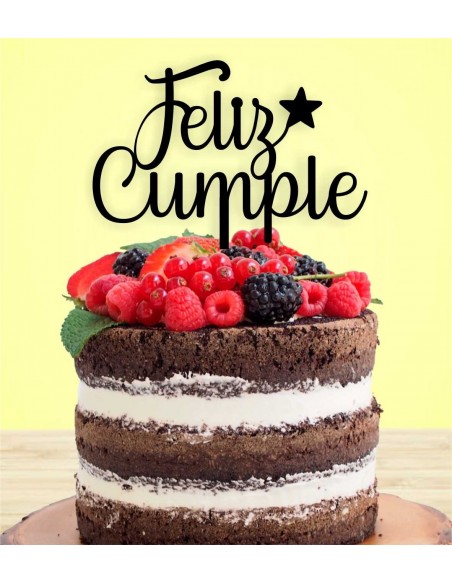 Topper Cake Feliz Cumple con estrella