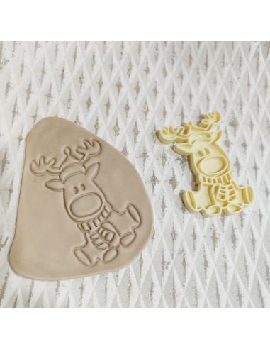 Cortador con marcador Reno Navideño