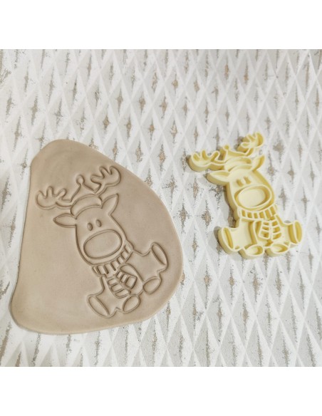 Cortador con marcador Reno Navideño