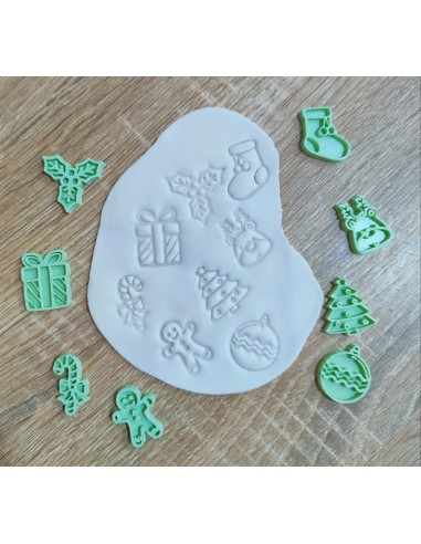 8 Mini Cortadores Navidad con marcador