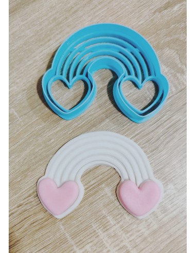 Cortador para galletas Arco Iris con corazones