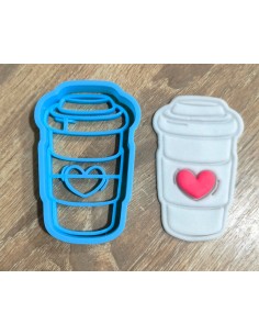 Cortador para galletas Vaso Café con Corazón 2